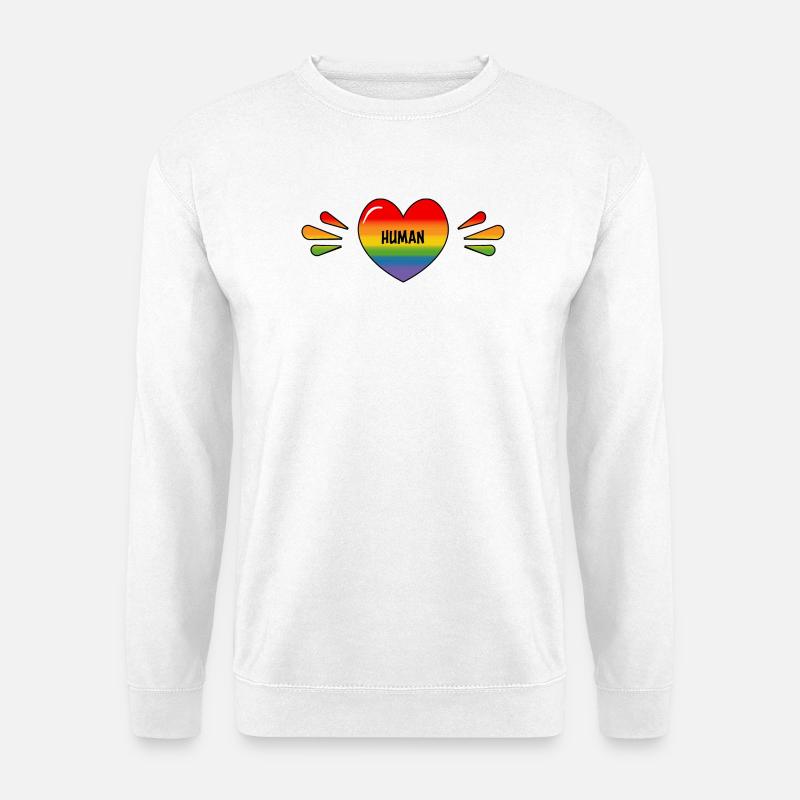 Regenbogen Schwuler Mensch - Unisex Pullover - Weiß