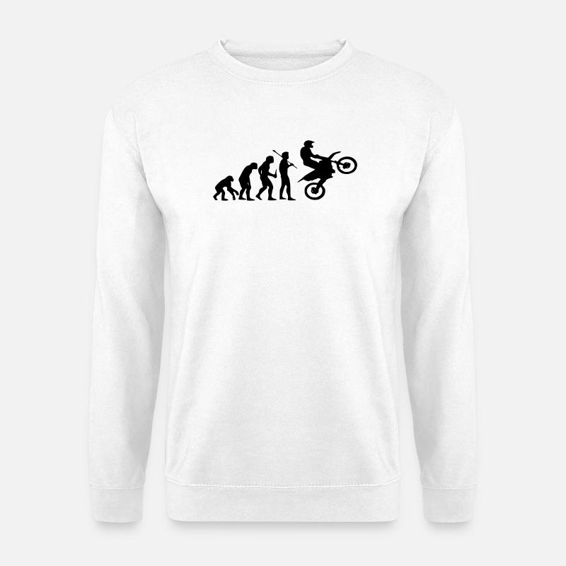 Evolution Monkey au Motocross - Sweat-shirt Unisexe - blanc