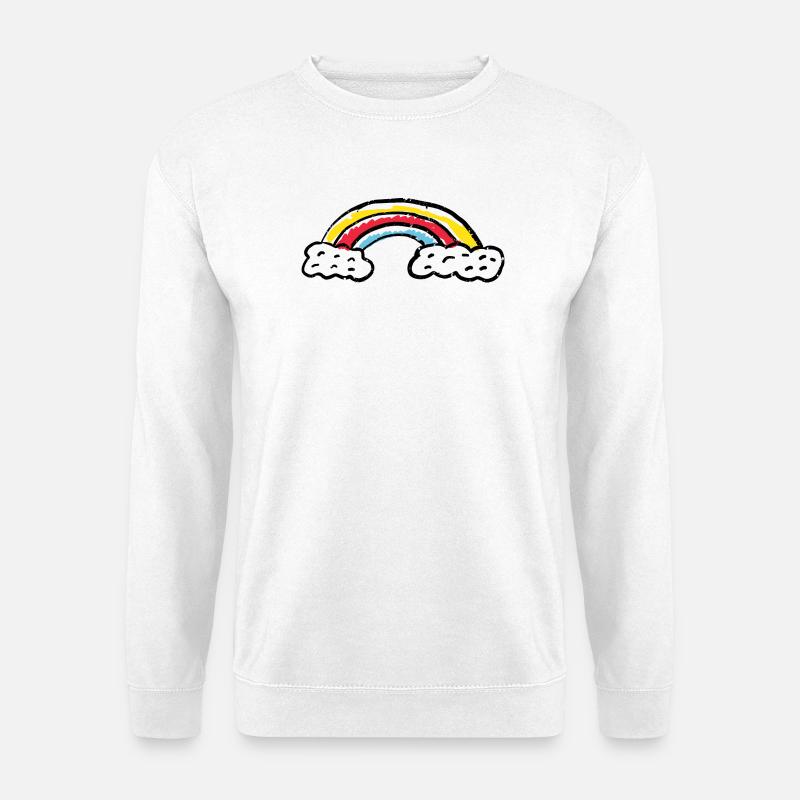 Regenbogen-Pinsel-Bogenstriche - Unisex Pullover - Weiß