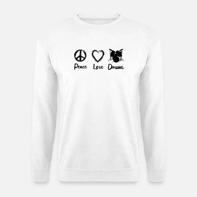 Ich liebe Schlagzeug - Unisex Pullover - Weiß