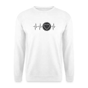 Pulse Bike Battement de coeur pignon Amour du vélo - Sweat-shirt Unisexe - blanc - Devant