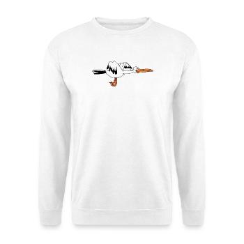 Happy Stork – Die Geburt steht bevor - Unisex Pullover - Weiß - Vorne