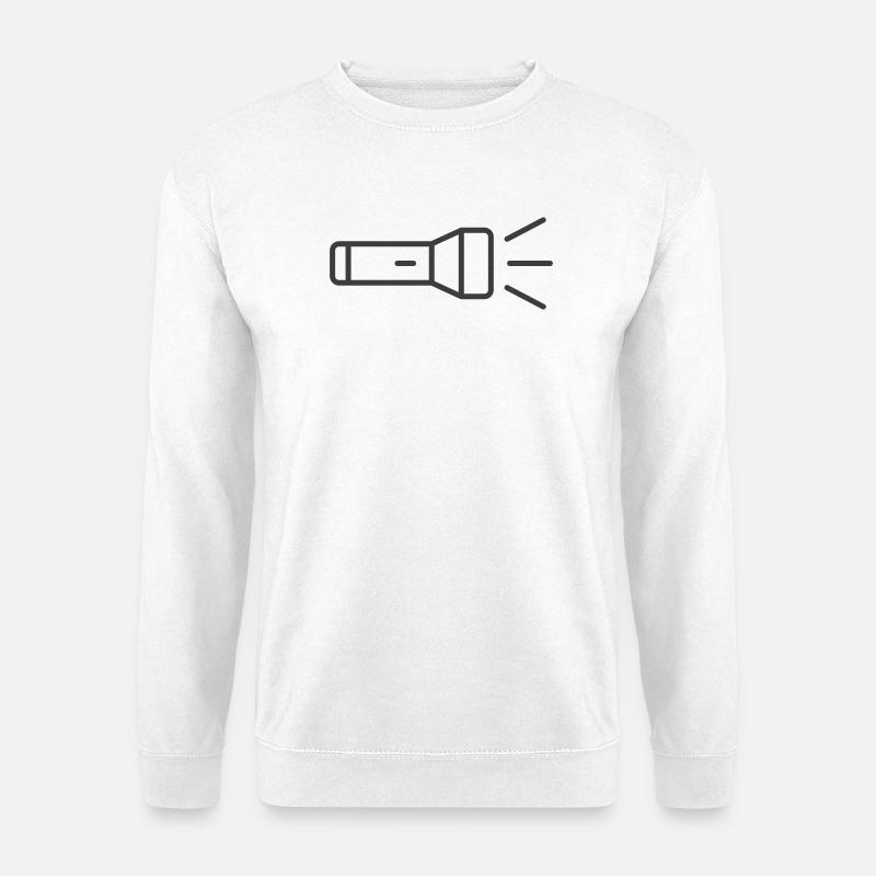 Flashlight Line Icon - Unisex Sweatshirt - white