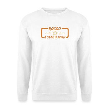 Geschenk für Rocco - Unisex Pullover - Weiß - Vorne - Alina (178cm) & Michal (187cm)