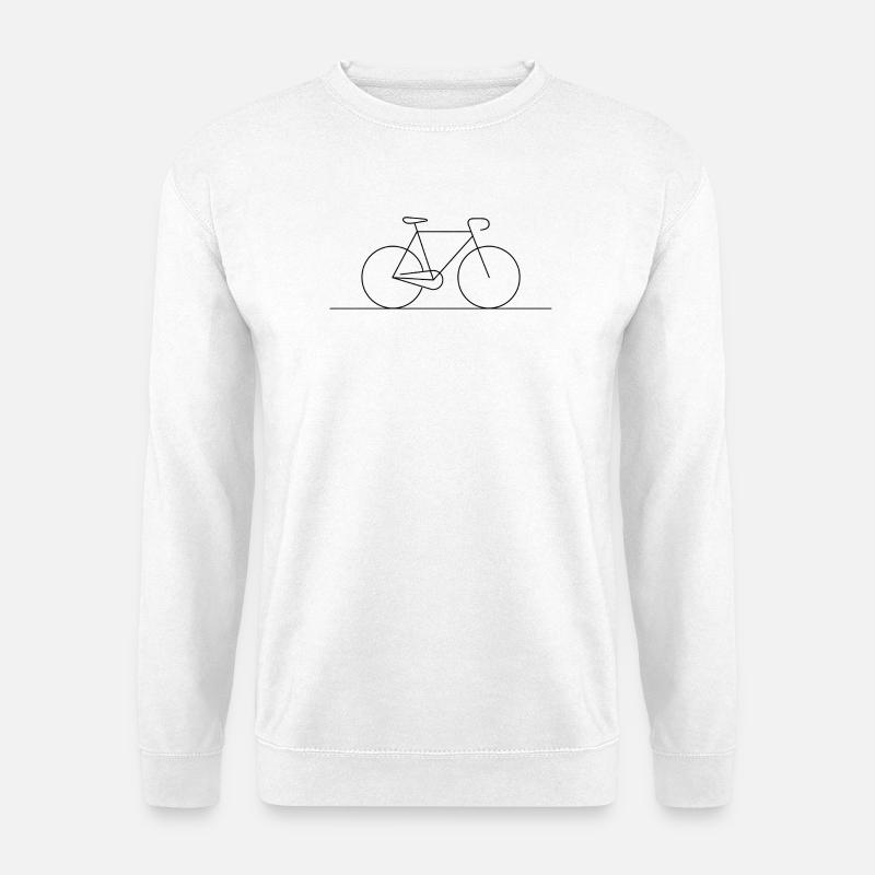 Silhouette moderne d’art de lignes de vélo - Sweat-shirt Unisexe - blanc