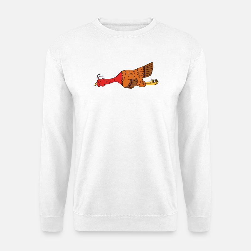 Lustiges Thanksgiving-Truthahn-Matrosenhut-Nautisches Geschenk - Unisex Pullover - Weiß