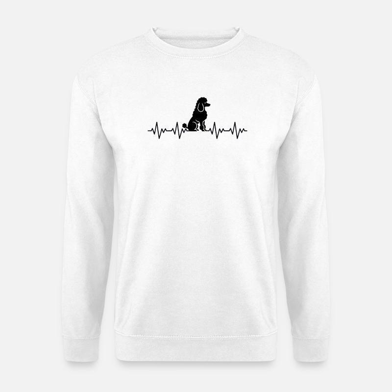Pudel EKG Herzschlag - Unisex Pullover - Weiß