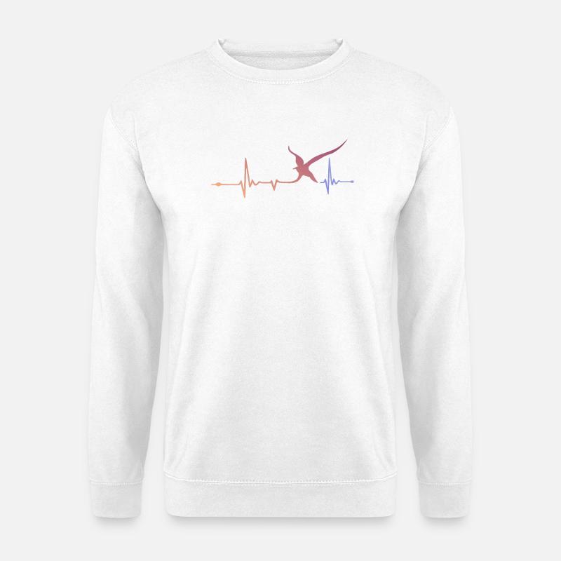 Herzschlag trifft Vogelflug - Unisex Pullover - Weiß