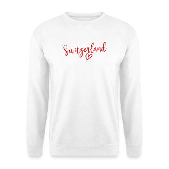 Schweiz Herz Frauenliebe Schweiz - Unisex Pullover - Weiß - Vorne - Alina (178cm) & Michal (187cm)