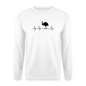 Autruche - Émeu - Nandu - Sweat-shirt Unisexe - blanc - Devant