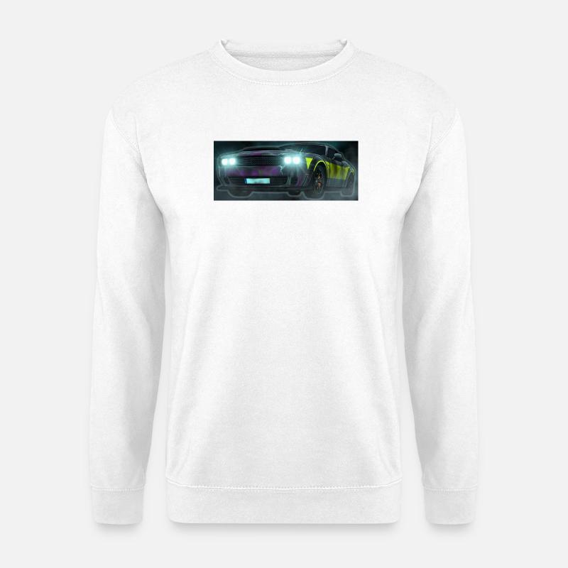 Flash Check Neon Stripe Car - Unisex Sweatshirt - white