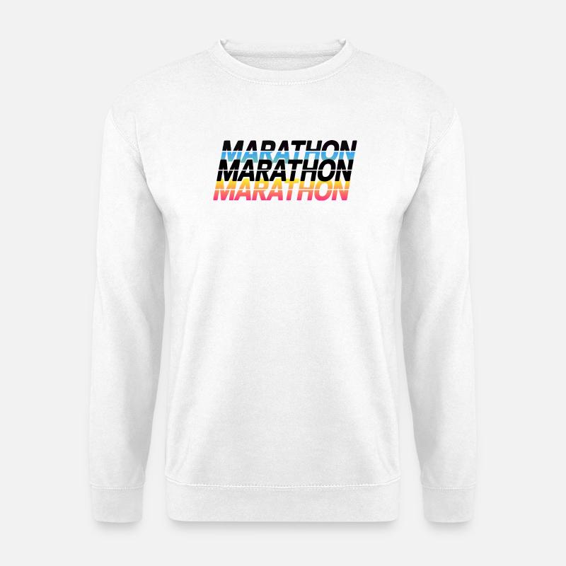 Maratongradient-typografi - Unisex sweater - hvid