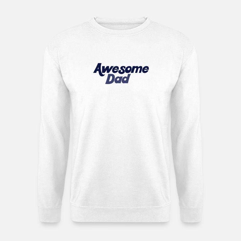 Bold Blue Gradient Awesome Dad - Unisex Sweatshirt - white