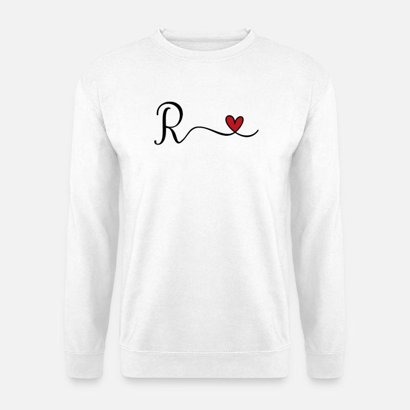 Buchstabe R Monogramm - Unisex Pullover - Weiß