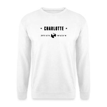Coordonnées Globe de Charlotte, Caroline du Nord - Sweat-shirt Unisexe - blanc - Devant