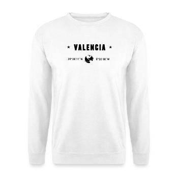 Valencia Spain Gps Coordinates Globe - Unisex Sweatshirt - white - Front