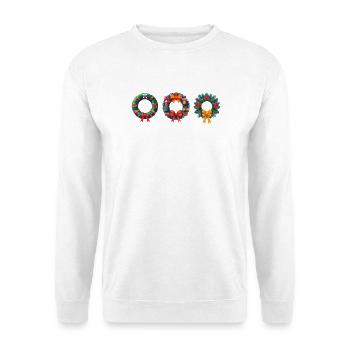 Anniversaire et Noël de couronne festive - Sweat-shirt Unisexe - blanc - Devant