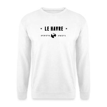 Le Havre France Coordonnées Gps Globe - Sweat-shirt Unisexe - blanc - Devant