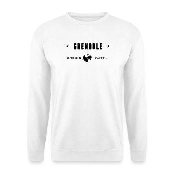 Grenoble France Coordonnées Gps Globe - Sweat-shirt Unisexe - blanc - Devant
