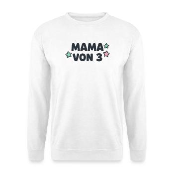 Mama von 3 Sterne Dreifache Mutter Drillinge - Unisex Pullover - Weiß - Vorne