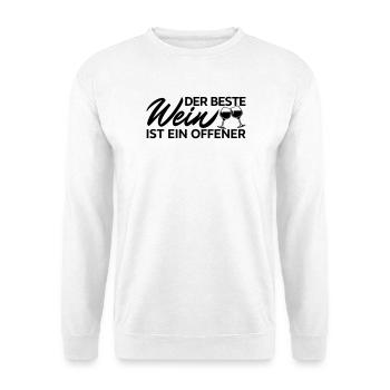 Der Beste Wein Offener Spruch Shirt - Unisex Pullover - Weiß - Vorne