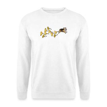Sentier des Corgi du Jardin des Ginkgos - Sweat-shirt Unisexe - blanc - Devant
