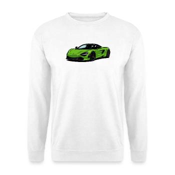 Limettengrünes Supercar–Illust - Unisex Pullover - Weiß - Vorne