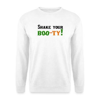 Schüttle dein Tee-Täuschung-Tanzshirt - Unisex Pullover - Weiß - Vorne - Alina (178cm) & Michal (187cm)