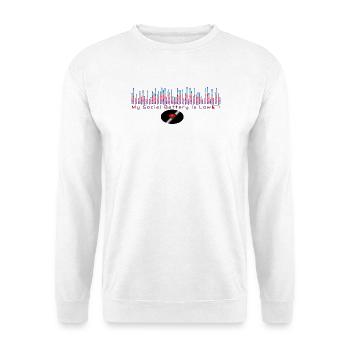 Mein Sozialakku ist leer - Unisex Pullover - Weiß - Vorne - Alina (178cm) & Michal (187cm)
