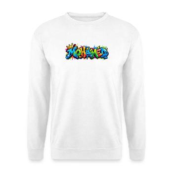 Mohamed Graffiti Arc-en-ciel: der König des Stils! - Unisex Pullover - Weiß - Vorne - Alina (178cm) & Michal (187cm)