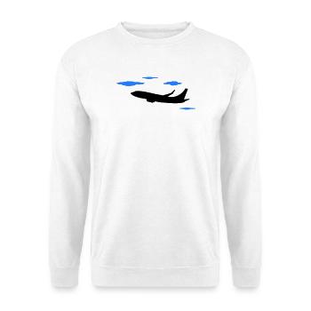 flugzeug2 - Unisex Pullover - Weiß - Vorne - Alina (178cm) & Michal (187cm)