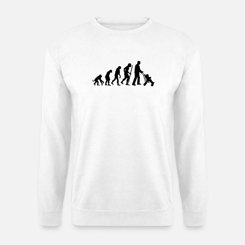 Evolution of the super dad - Unisex Sweatshirt - white