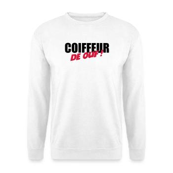Coiffure / Coiffeur / Coiffeuse / Mode / Cheveux - Sweat-shirt Unisexe - blanc - Devant