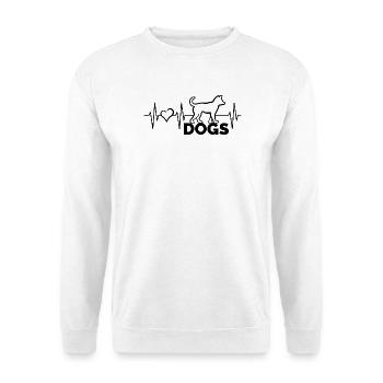 Herzschlag Herz Puls Dogs Hunde Hund Tiere Freunde - Unisex Pullover - Weiß - Vorne