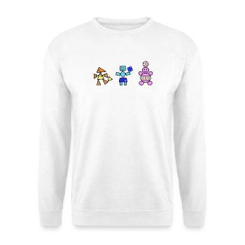 Geometric Playful Robots and Bear  - Unisex Sweatshirt - white - Front