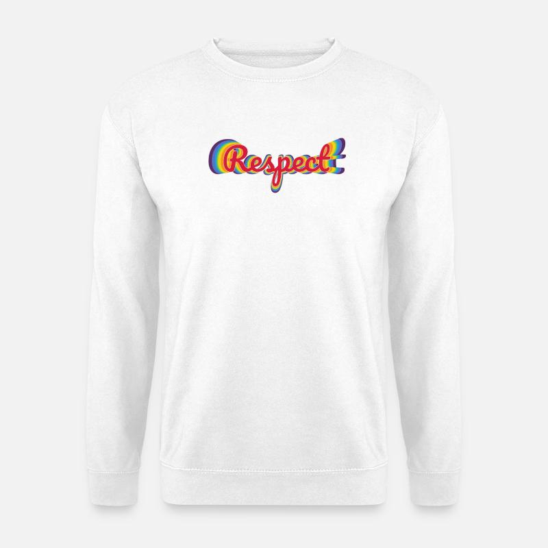 Respect in rainbow design - Unisex Sweatshirt - white