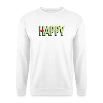 Happy Text Design - Unisex Sweatshirt - white - Front