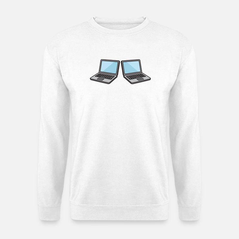 Double Laptops Collaboration - Unisex Sweatshirt - white