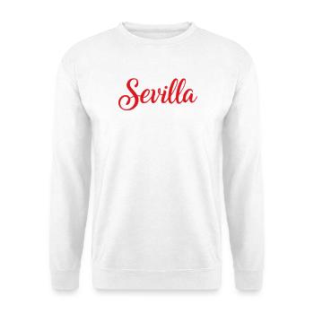 Écriture Séville Pinceau Rouge - Sweat-shirt Unisexe - blanc - Devant