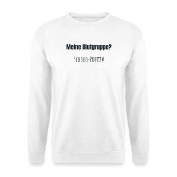 Blutgruppe: Schoko positiv - Unisex Pullover - Weiß - Vorne