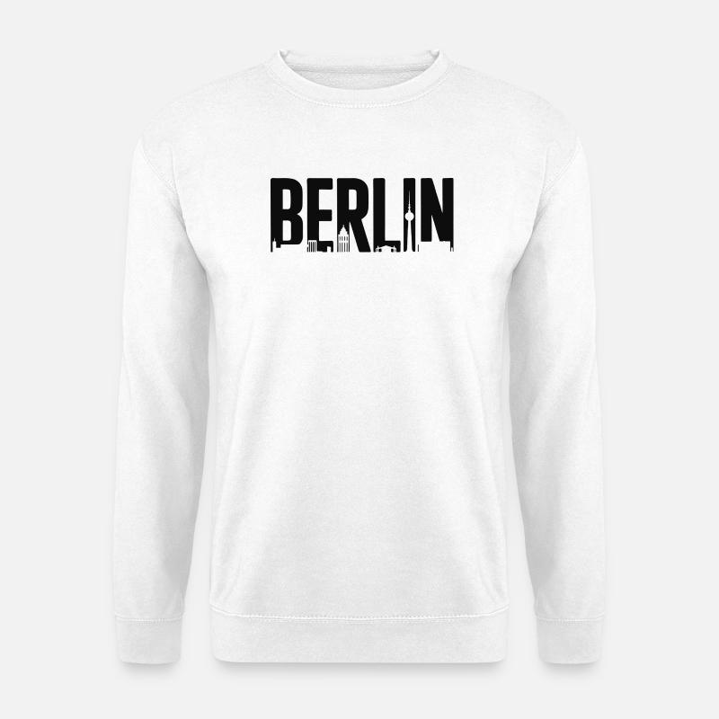 Berliner Skyline-Silhouette - Unisex Pullover - Weiß