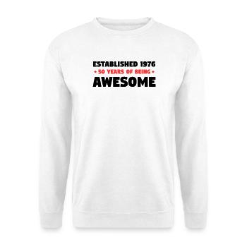 Established 1976 50 Years Awesome Birthday - Unisex Sweatshirt - white - Front