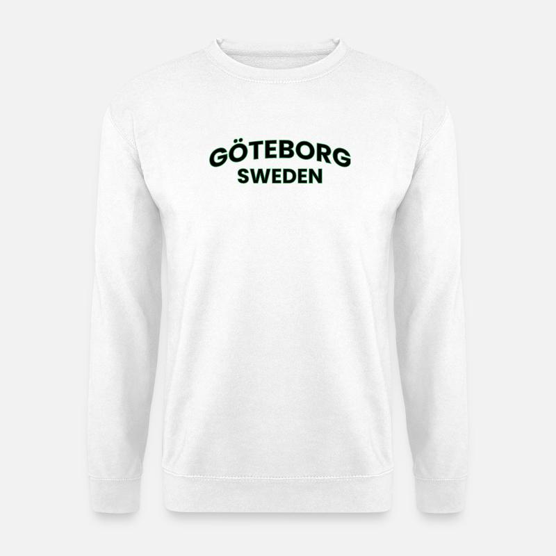 Gothenburger Neongrün-Textdesign - Unisex Pullover - Weiß