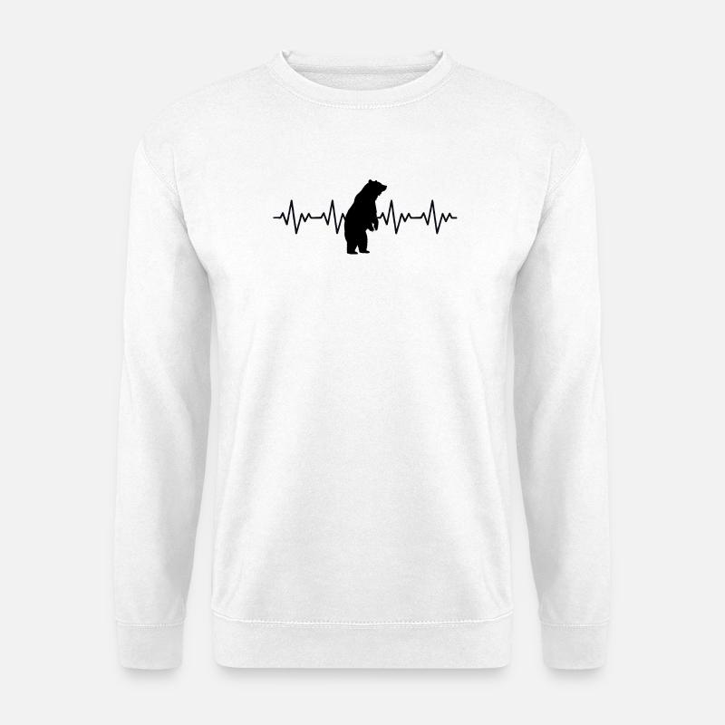 Bär EKG Herzschlag - Unisex Pullover - Weiß