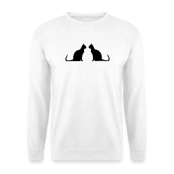 Cadeau des silhouettes de chat noir 2 chats - Sweat-shirt Unisexe - blanc - Devant