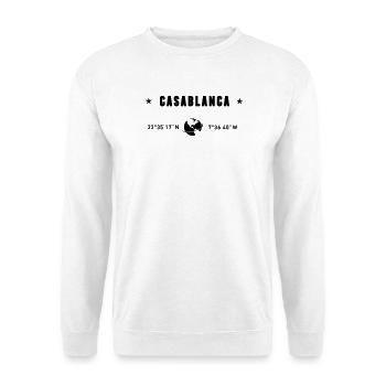 Casablanca Marokko Koordinaten Planet Erde - Unisex Pullover - Weiß - Vorne