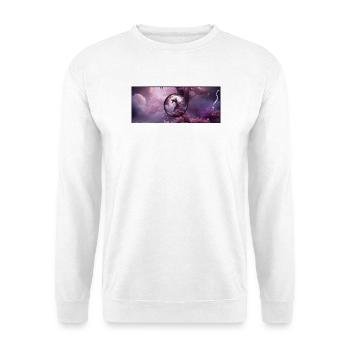 Drache im rosa Nebel - Unisex Pullover - Weiß - Vorne - Alina (178cm) & Michal (187cm)