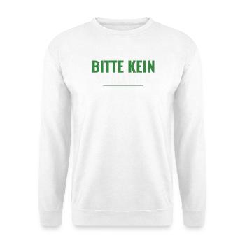 Bitte kein Smalltalk – Abschiedsgeschenk Shirt - Unisex Pullover - Weiß - Vorne - Alina (178cm) & Michal (187cm)