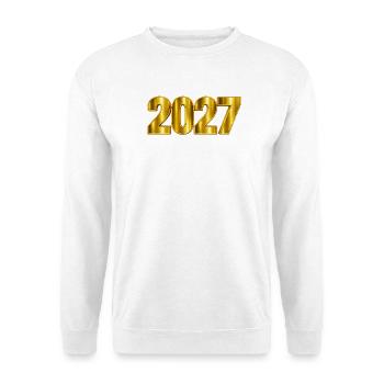 NEU – 2027 Lädt! - Unisex Pullover - Weiß - Vorne - Alina (178cm) & Michal (187cm)