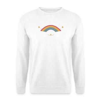 Pastellregenbogen mit Sternen - Unisex Pullover - Weiß - Vorne - Alina (178cm) & Michal (187cm)